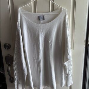 Milano Chic Cream Blouse with Sleeve Embellishments